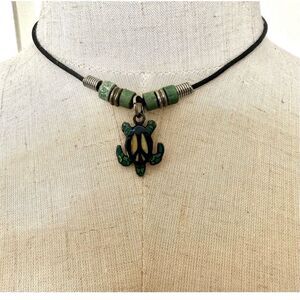 KB green peace turtle pendant necklace